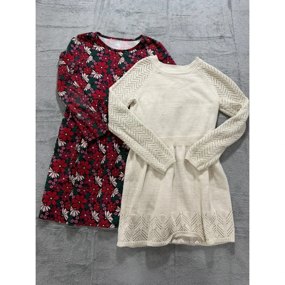Girls Dress Lot Wonder Nation Cat & Jack Size 10‎ 12 Floral Sweater Knit